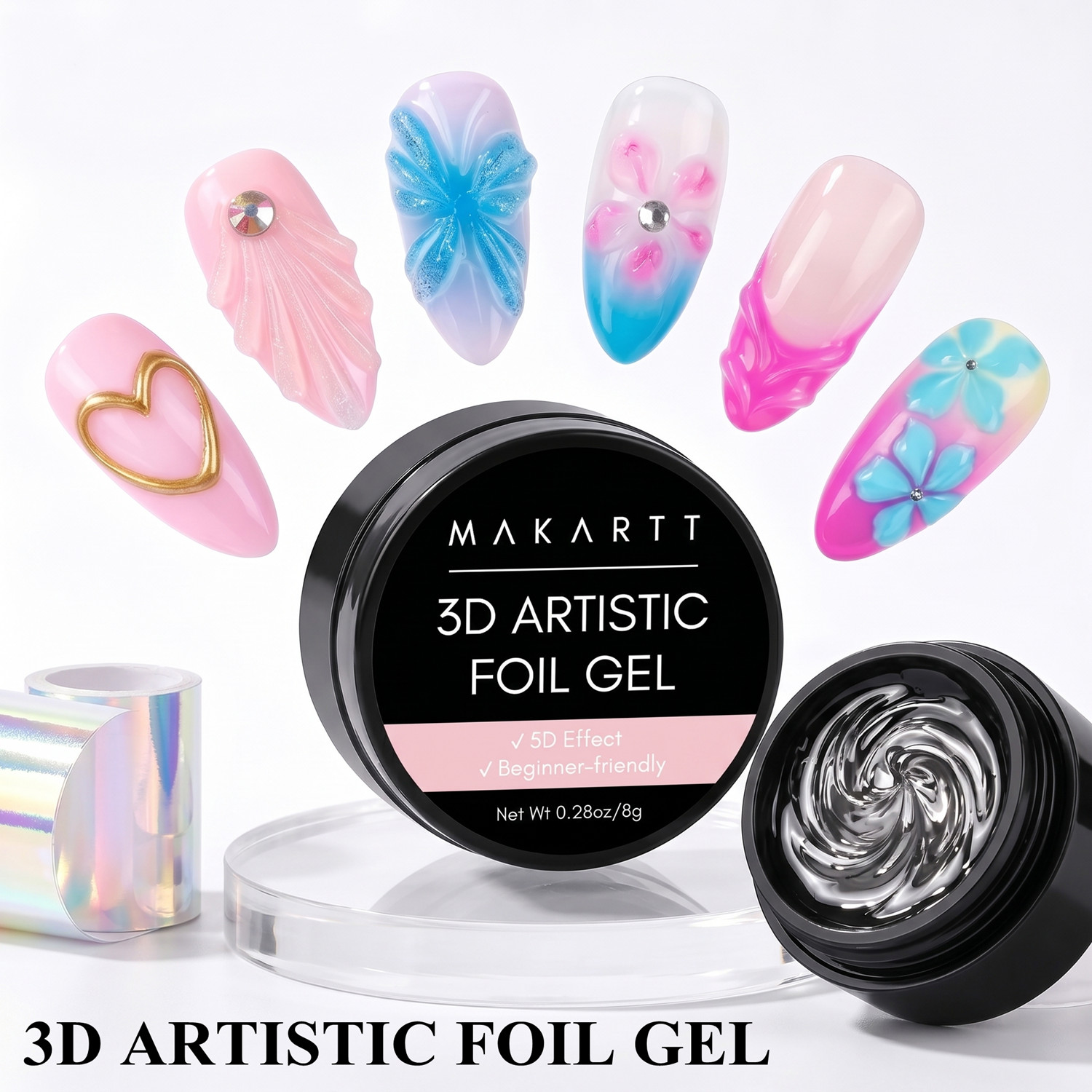 Uv Led Lamp Nail - Makartt 3D Nail Gel 8ml Nail
