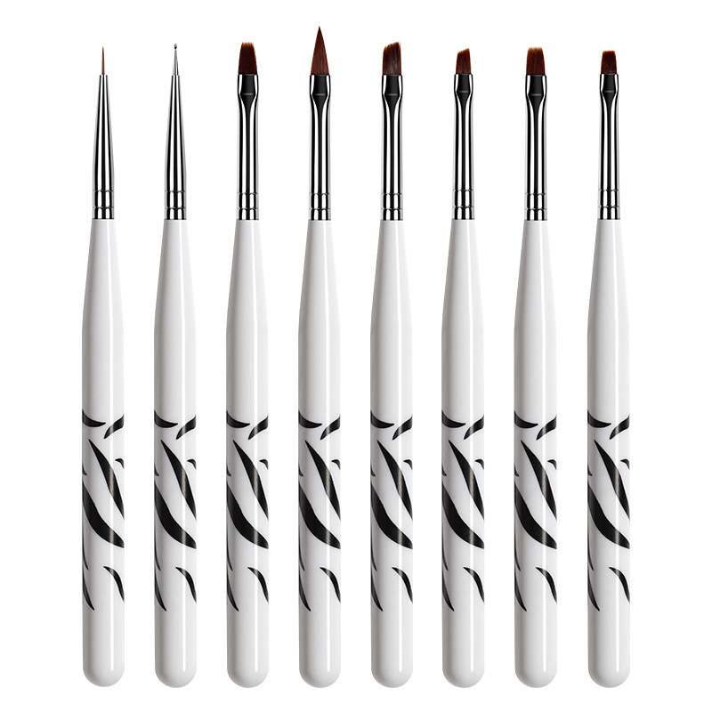 Nail Art Zebra Design - 8PCS Zebra Print Nail Art Brushes