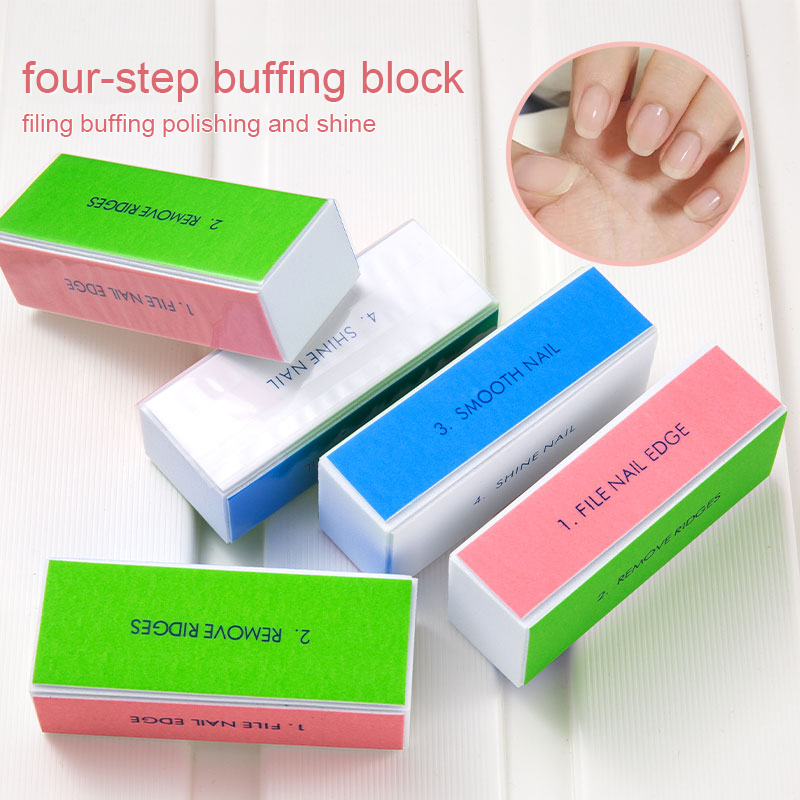 Nail Art Glossy - 5/10pcs Nail Buffer Block 4 Step