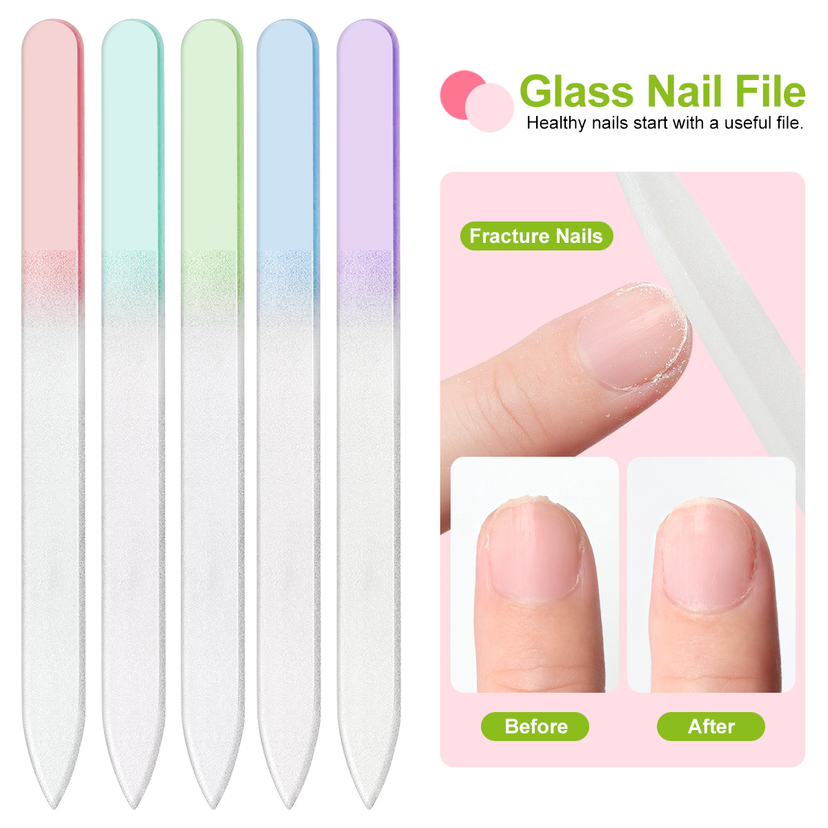 Color Nano Glass Nail File Tra - đánh giá và giá Nail Art Glossy