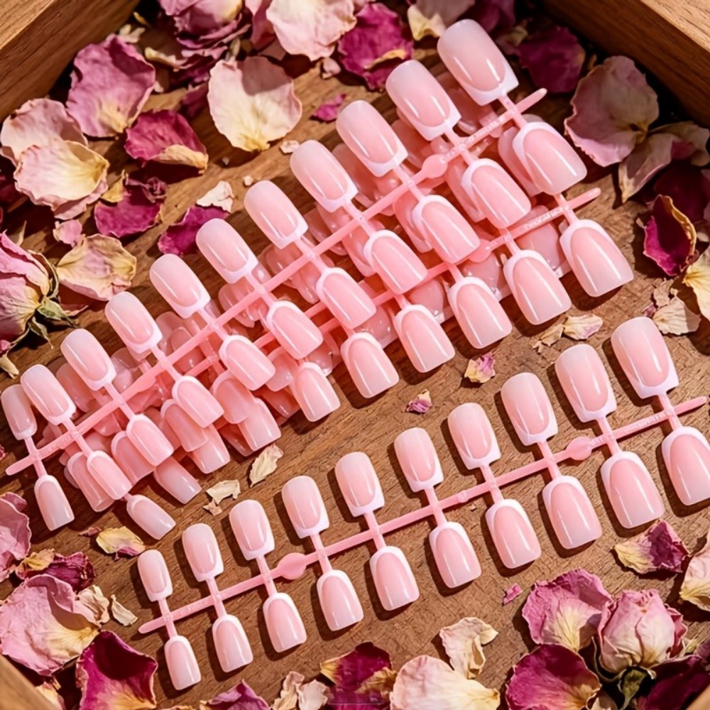120PCS Short Square French Tip - đánh giá và giá Nail Art Glossy
