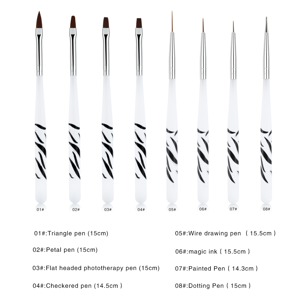 Zebra Handle Nail Brush Set Fo - đánh giá và giá Nail Art Zebra Design