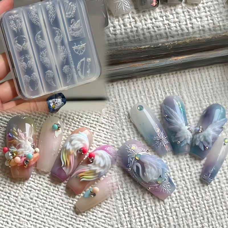 Elegant Swan Rose Bow 3D Flowe - đánh giá và giá Nail Art Elegant