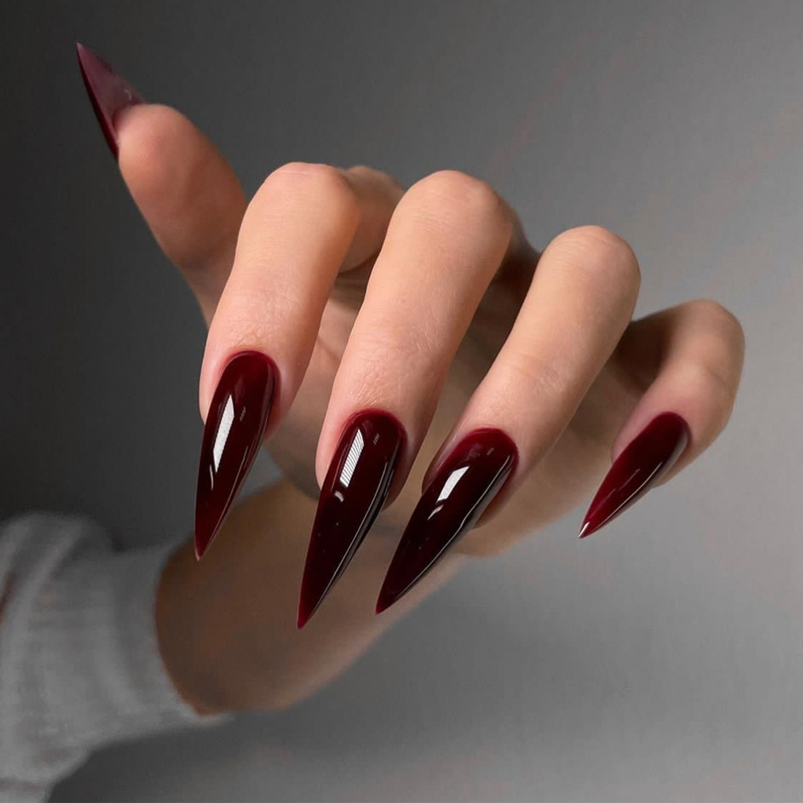 24pcs Glossy Black Fake Nails  - đánh giá và giá Nail Art Glossy