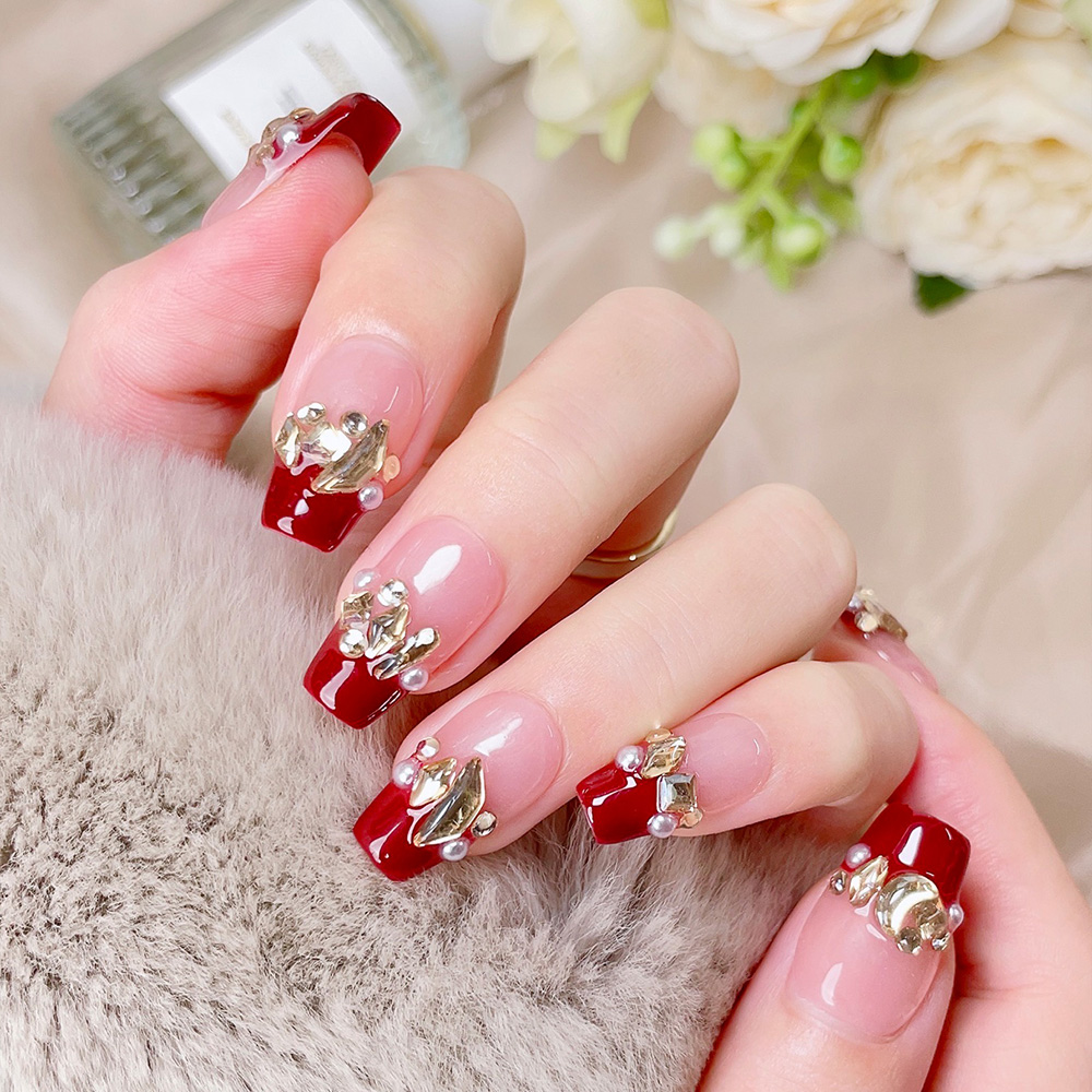 10pcs Short Trapezoid Handmade - đánh giá và giá Nail Art Elegant