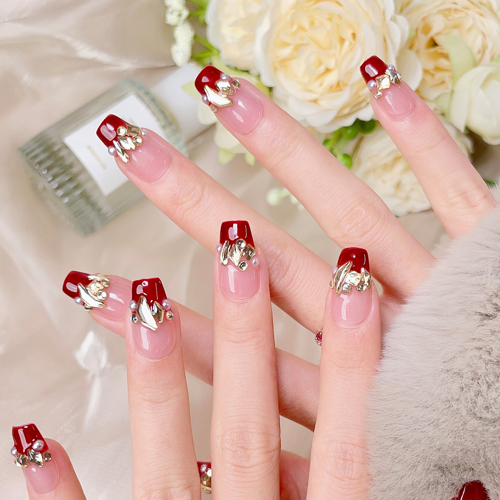 10pcs Short Trapezoid Handmade - đánh giá và giá Nail Art Elegant