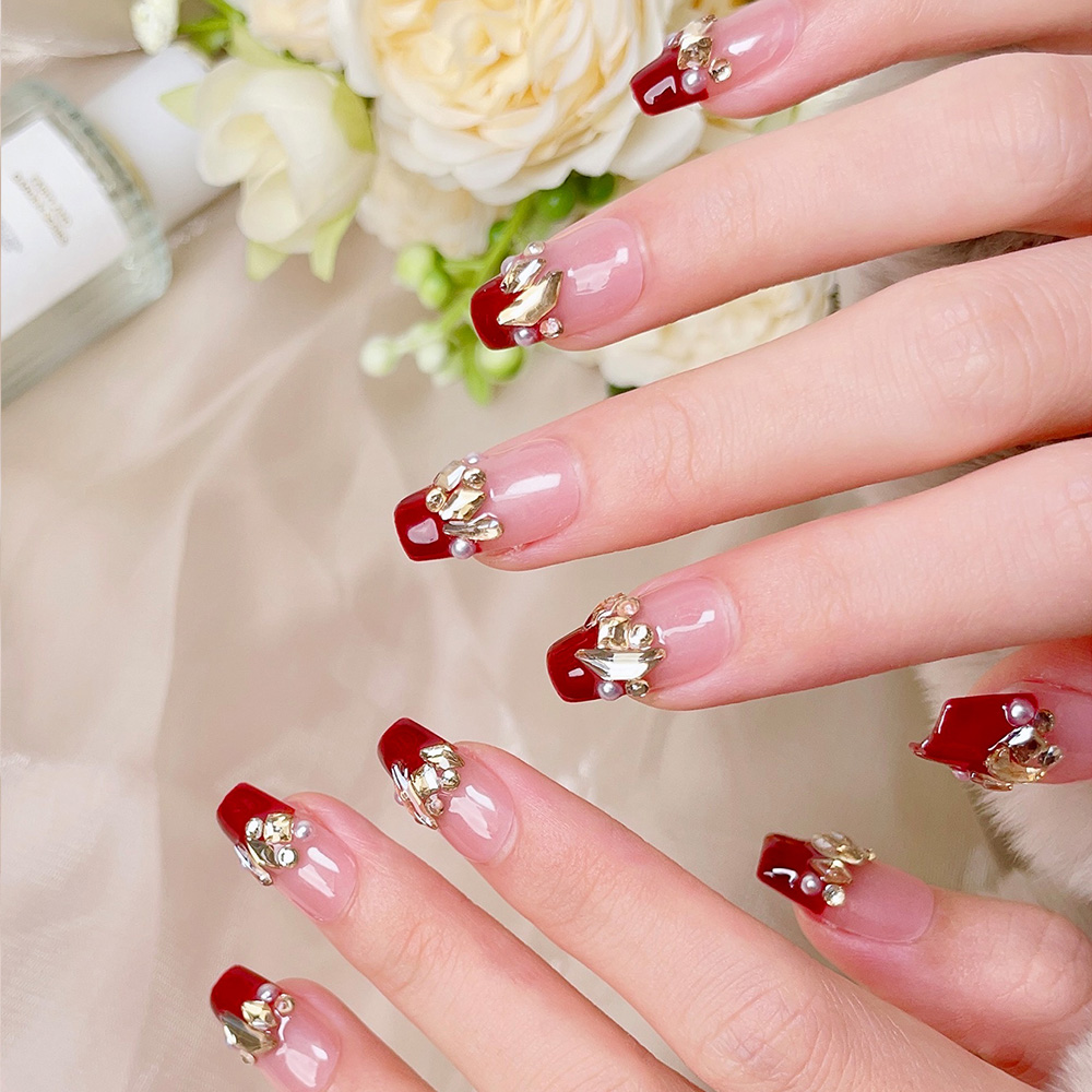 10pcs Short Trapezoid Handmade - đánh giá và giá Nail Art Elegant