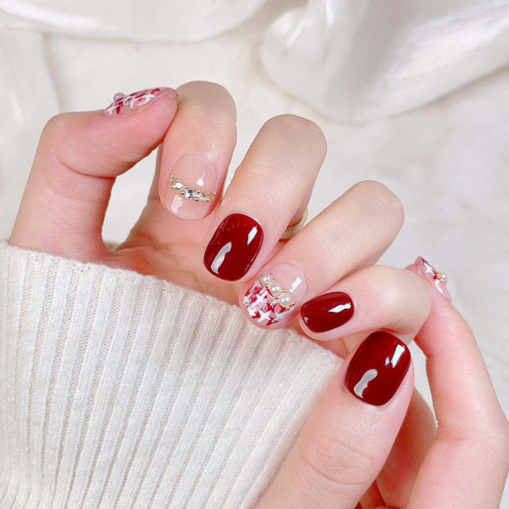 10pcs Short Square Round Handm - đánh giá và giá Nail Art Elegant