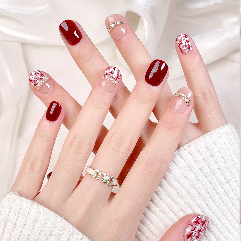 10pcs Short Square Round Handm - đánh giá và giá Nail Art Elegant